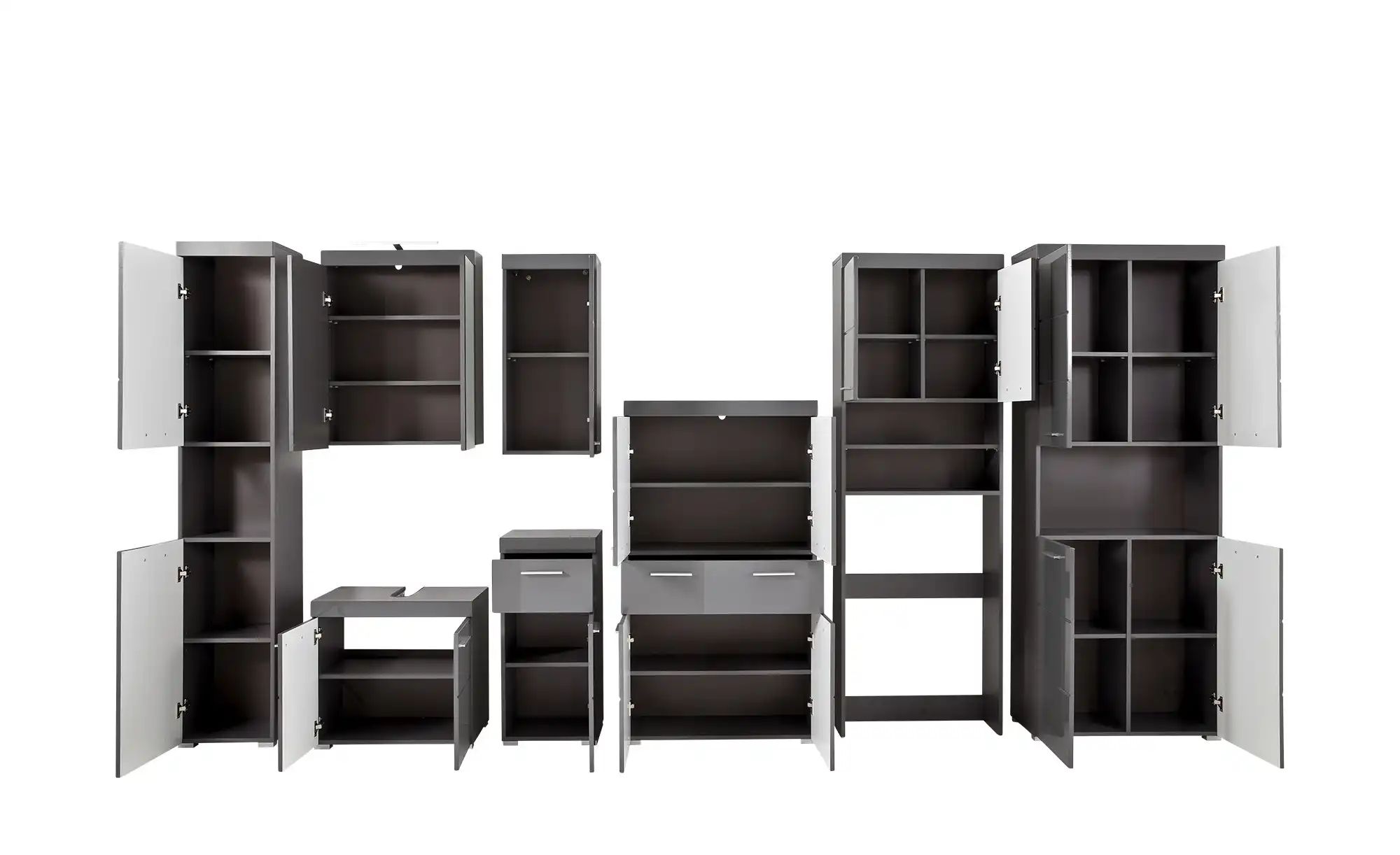 Waschmaschinenüberbau Amanda - grau - 63 cm - 187 cm - 24 cm - Sconto