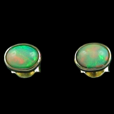 Opal Ohrringe - hochwertige Goldohrringe 14k Gold - Top Welo Opalen - Damenohrring Ohrstecker mit Welo Opal