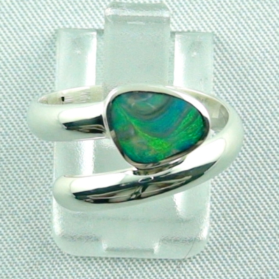 925er Sterling Silberring Black Picture Opal 0,56 ct (Ringgröße wählen: 50 mm / 15,9 mm)