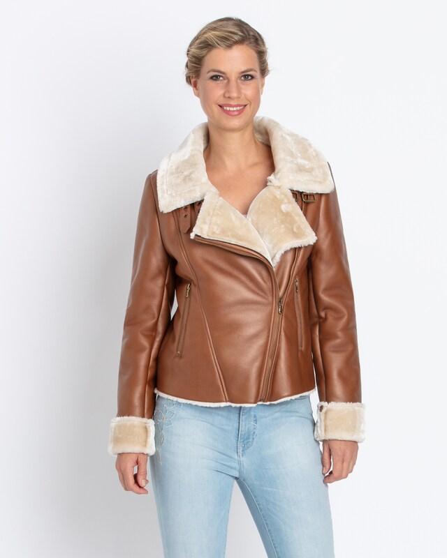 Fliegerjacke Leder-Look