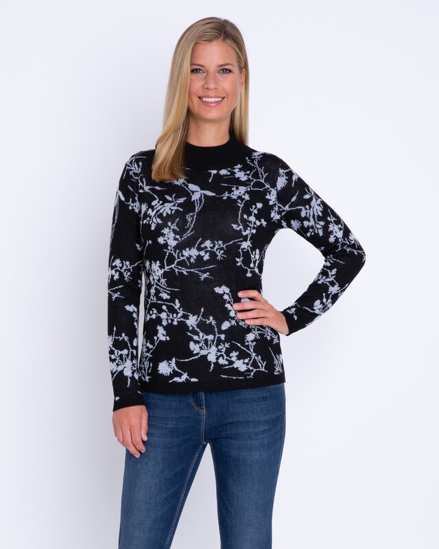 Blätterjacquard-Pullover