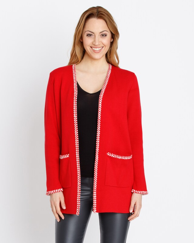 Cardigan mit Zierstich