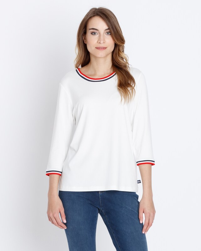 Shirt mit gestreiftem Bündchen