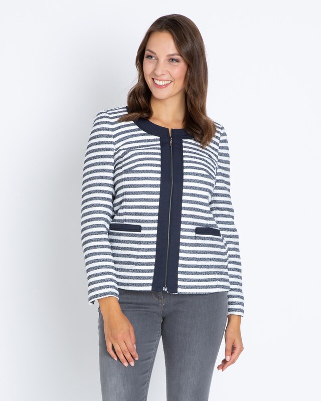 Streifen-Blazer mit Metallgarn