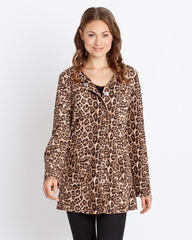 Longjacke aus Velourslederimitat